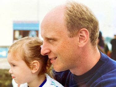 A young Amy with her dad Brindley