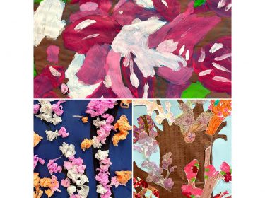 Cherry Blossom themed art inspired by Damien Hurst